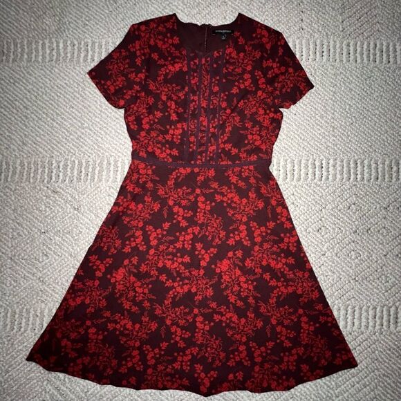 Banana Republic Factory Red Floral Dress - Sz 4 - Picture 7 of 13